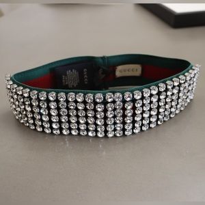Gucci Crystal Embellished Web Headband
